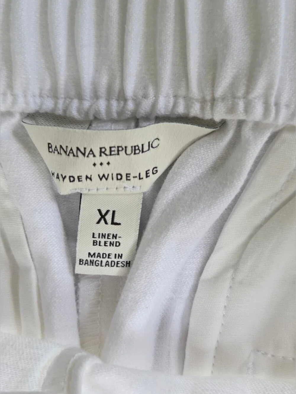 Banana Republic Hayden Wide Leg High-Rise Linen Blend White Pants Size-XL